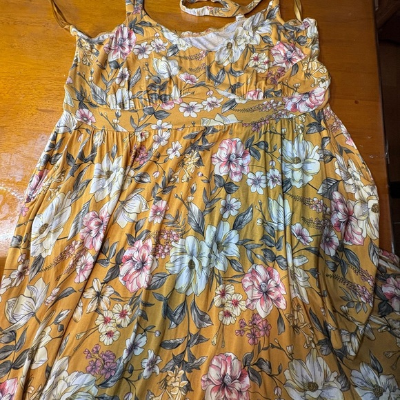 Torrid A line Maxi dress women’s yellow floral size 2x - Picture 8 of 11